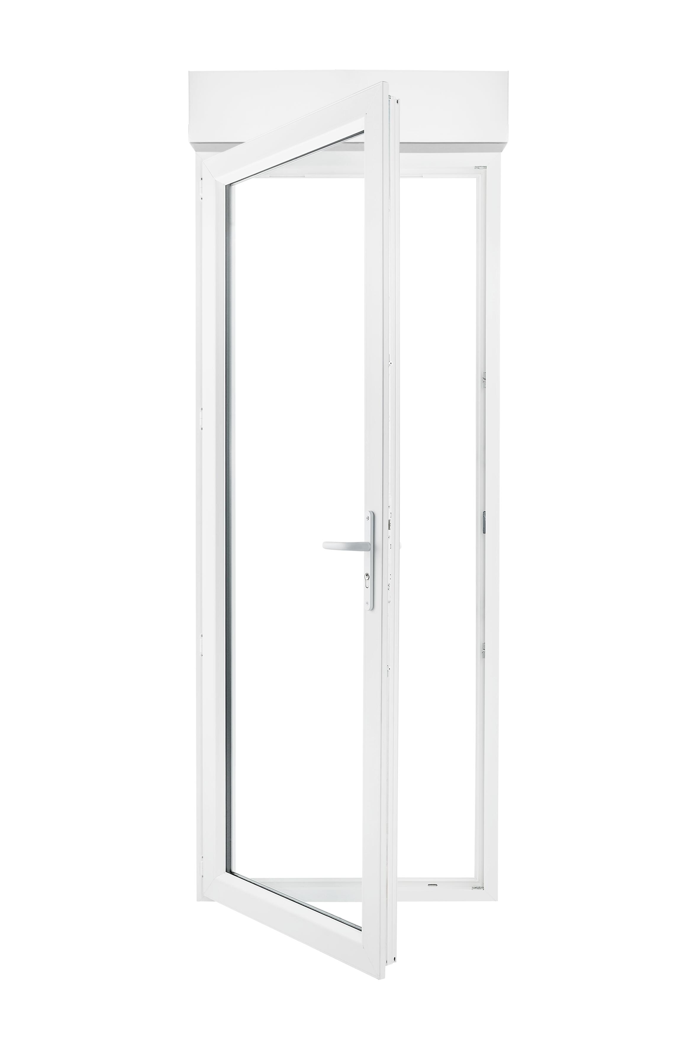 Porte-fenêtre avec volet roulant PVC Essentiel H.215xl.80cm 1 vt tirant G blanc - 8