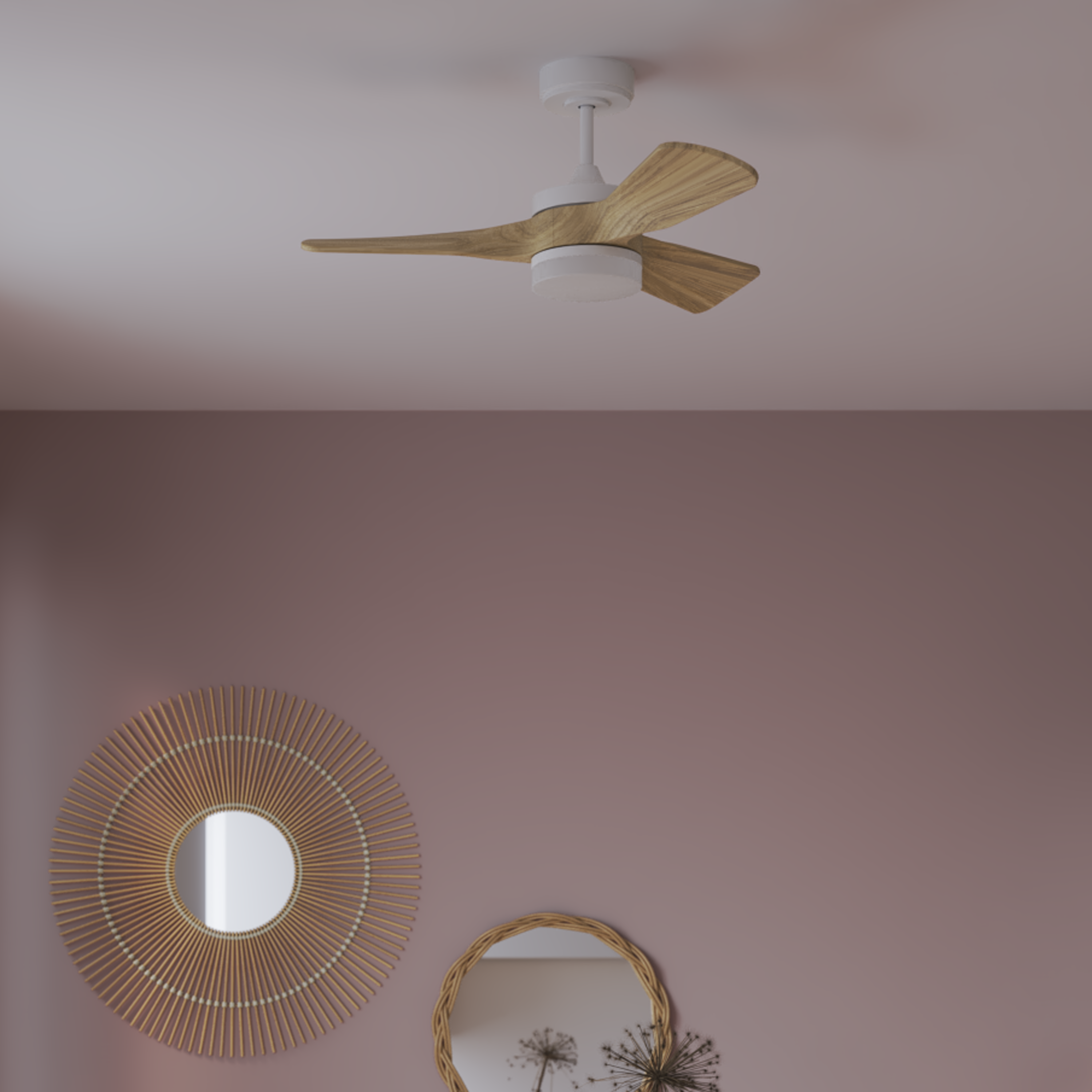 Ventilador de techo con luz silencioso DC Inspire Chris beige/blanco 132 cm - 4