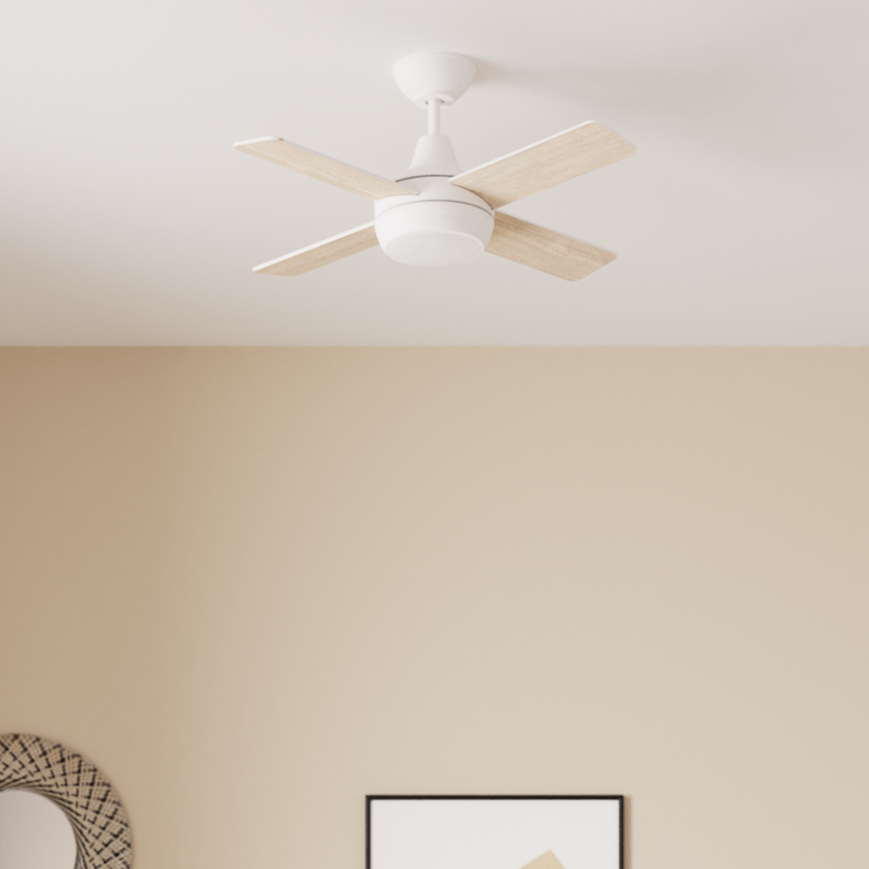 Ventilador de techo con luz silencioso DC Inspire Aveiro beige/blanco 91 cm - 5