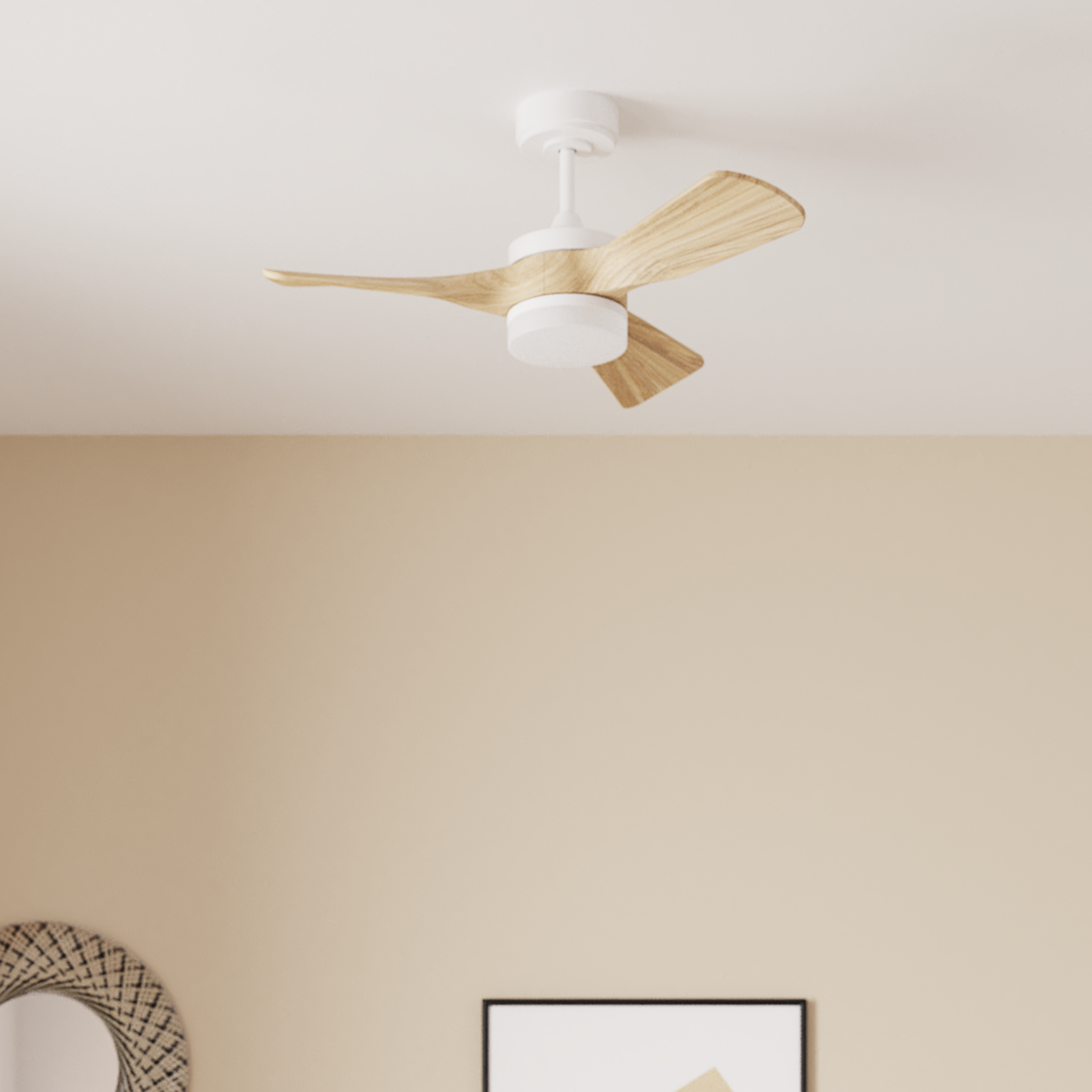 Ventilador de techo con luz silencioso DC Inspire Chris beige/blanco 91 cm - 5