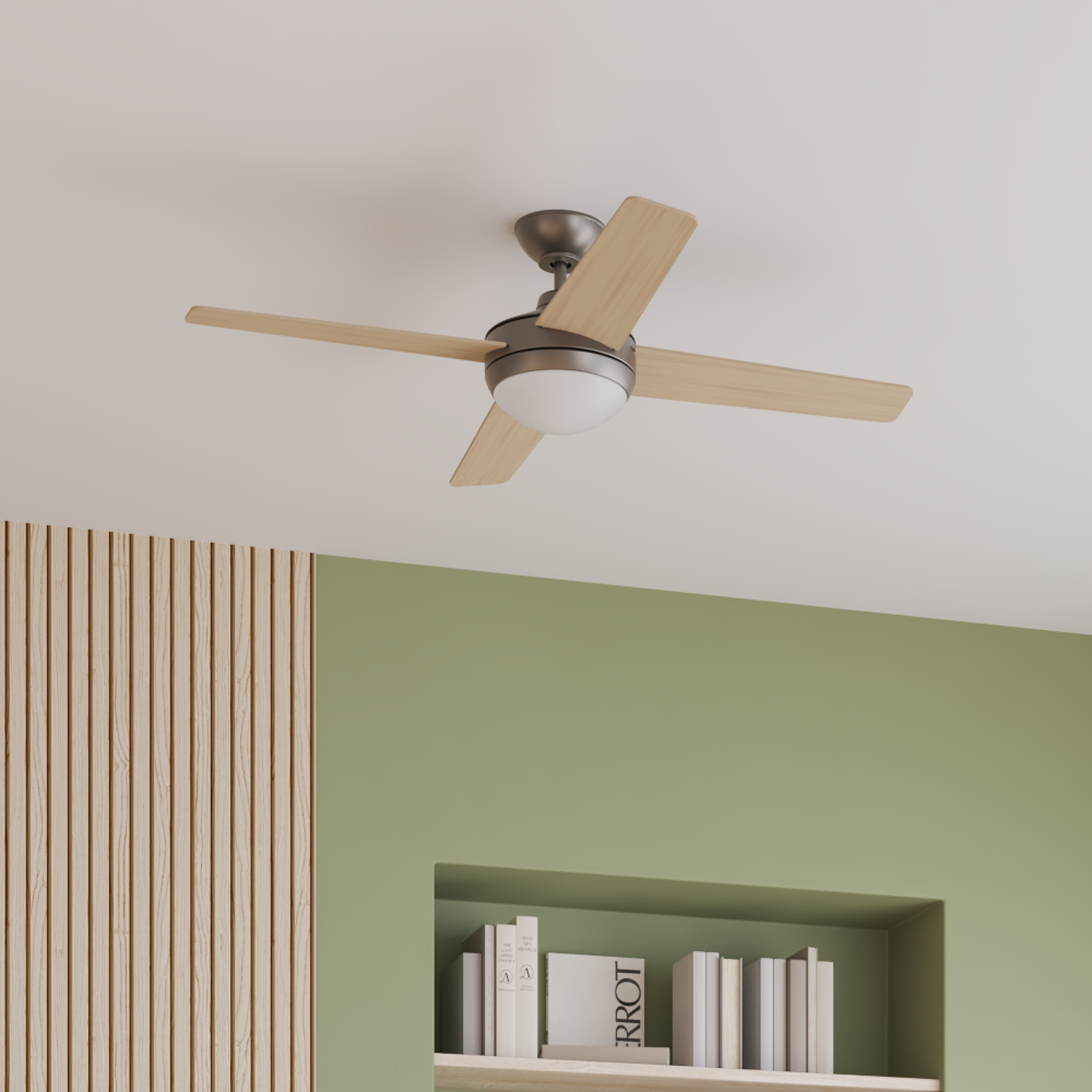 Ventilador de techo con luz silencioso DC Inspire Aveiro gris/beige 122 cm - 5