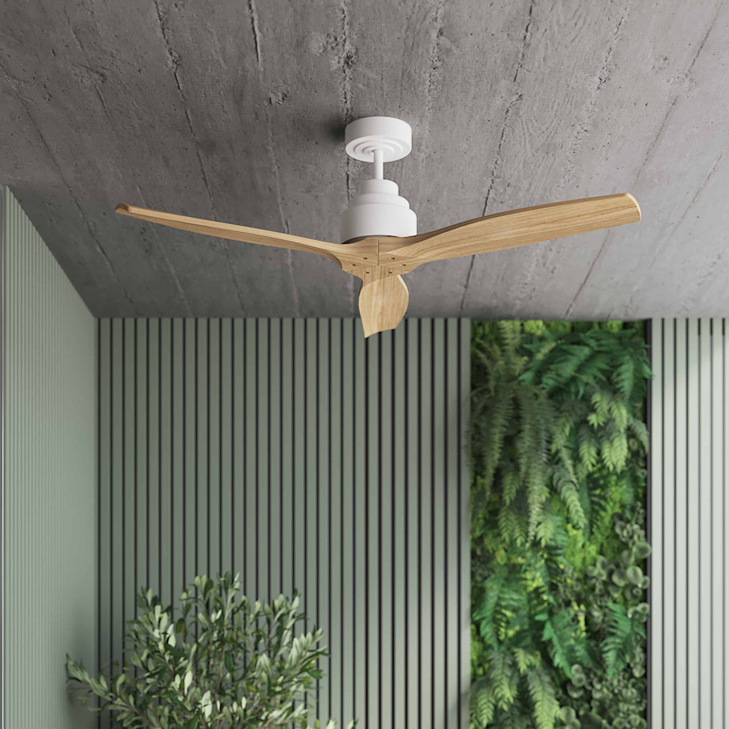 Ventilador de techo sin luz silencioso DC exterior Inspire Loret beige/blanco 122 cm - 3