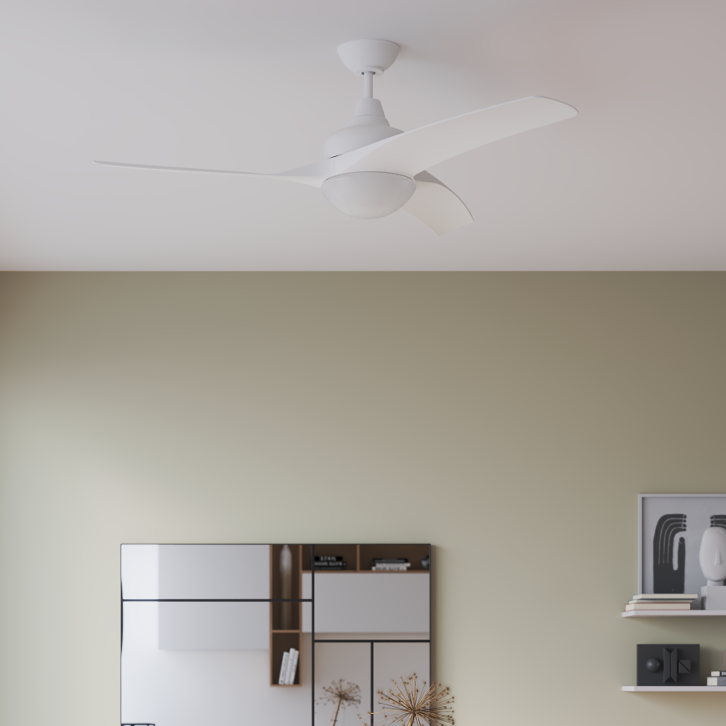 Ventilador de techo con luz E27 AC con mando INSPIRE Tokyo blanco ø132 cm - 4