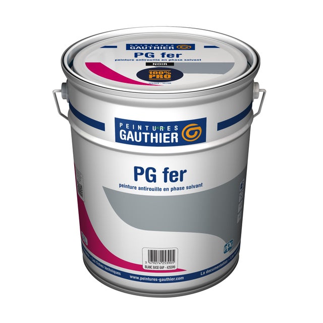 Peinture fer anti-rouille demi-brillant noir 3 L - GAUTHIER 