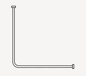 Barre de rideau de douche en L 180 x 82 cm - AKW