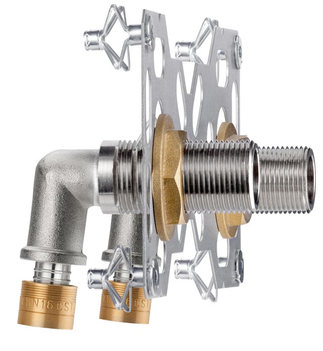 Kit de fixation robinetterie double pour installation en PER à glissement Diam.16 mm Easy Fix