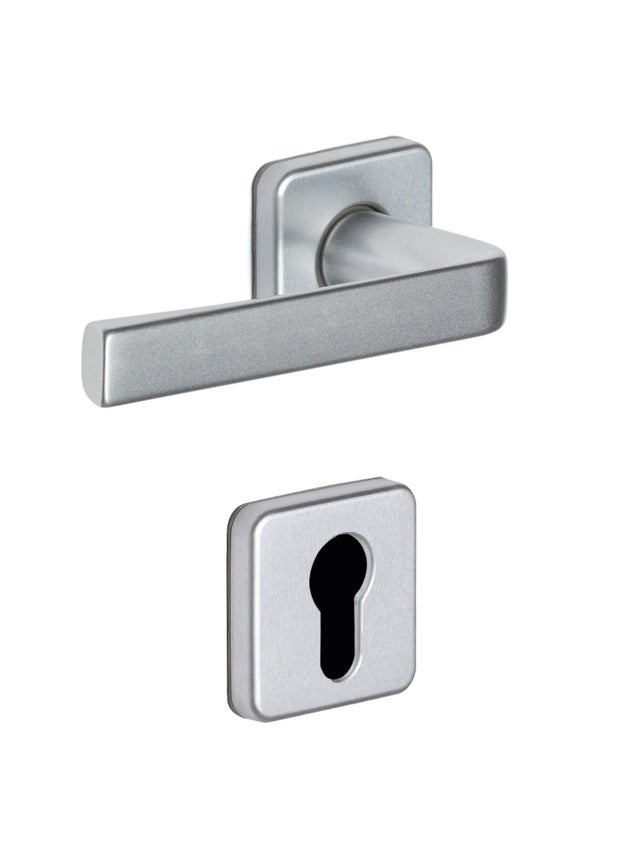 Poignées de porte sur rosace gris KAZA x2 - VACHETTE