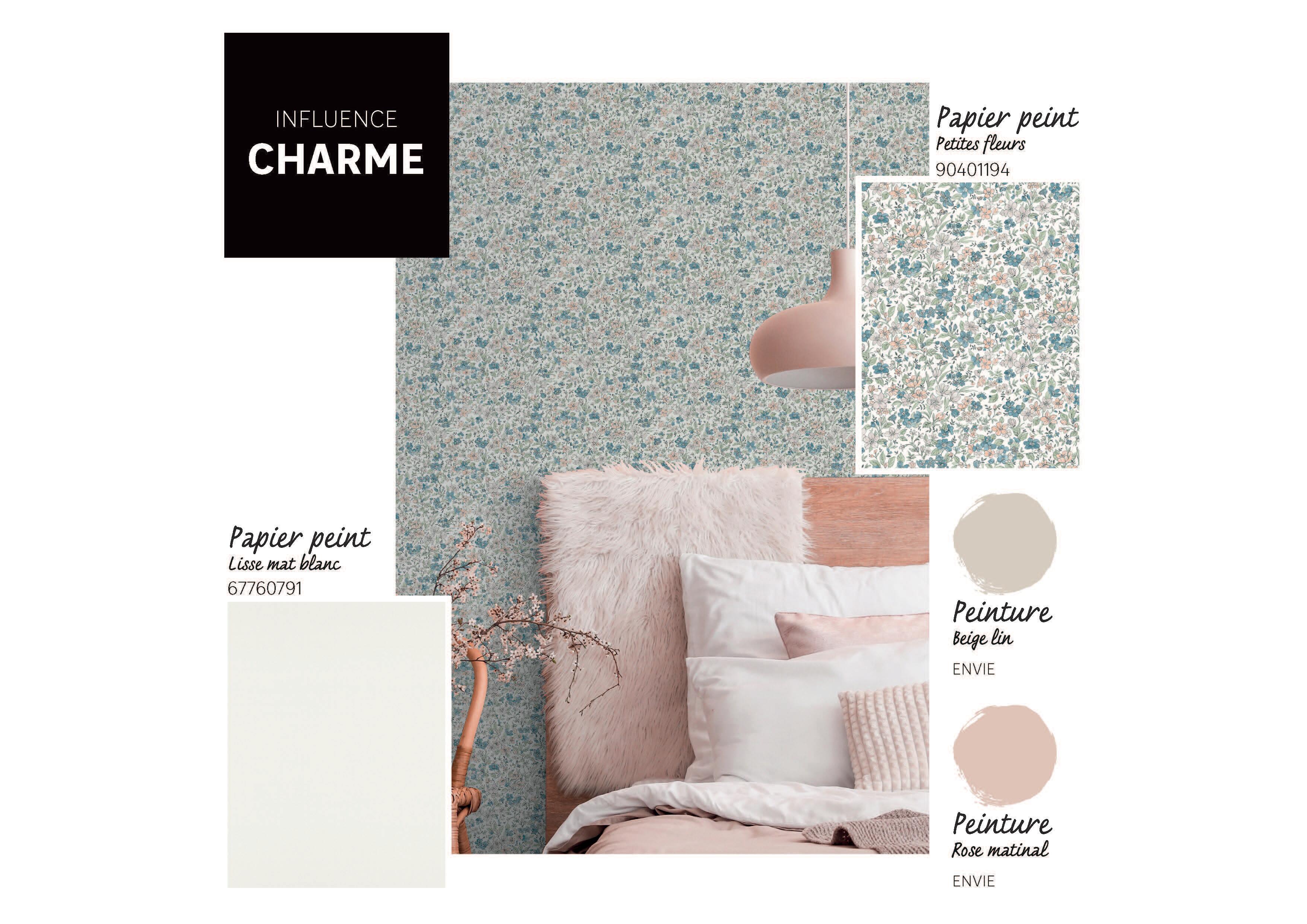 Papier peint intissé Petites fleurs menthe - 2