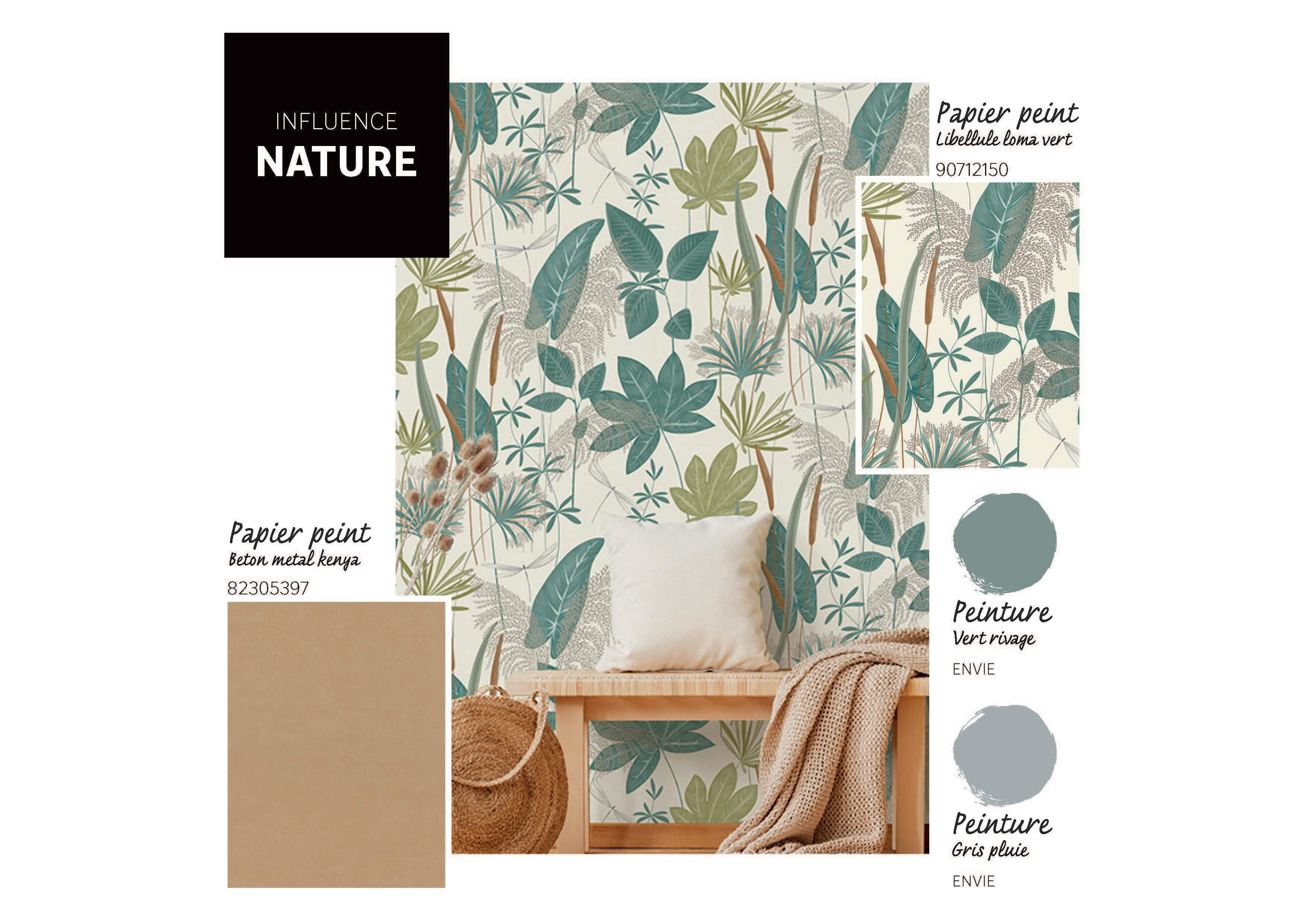 Papier peint intissé Feuille Loma vert - 2