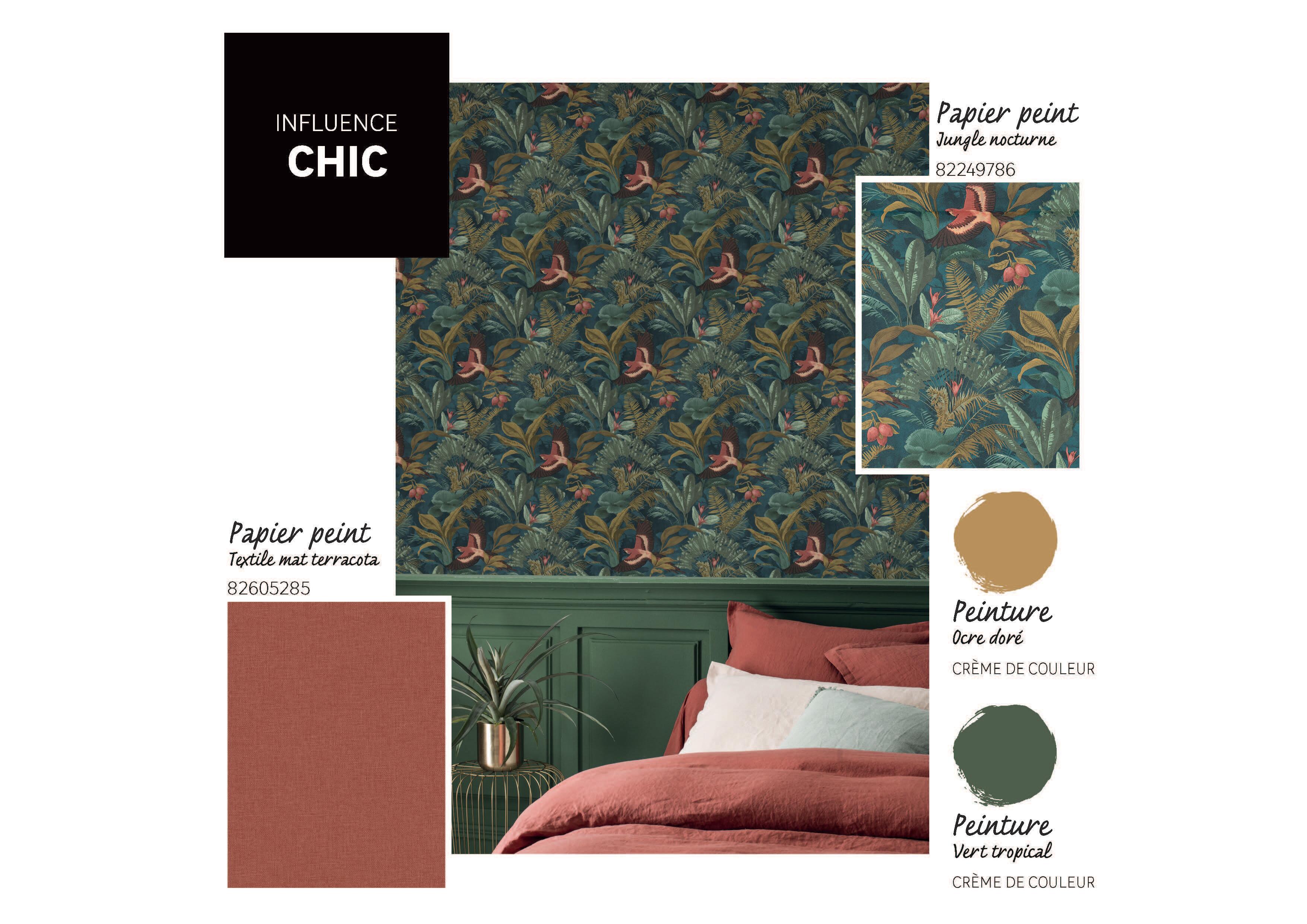 Papier peint vinyle sur intissé Motif jungle nocturne vert - 2