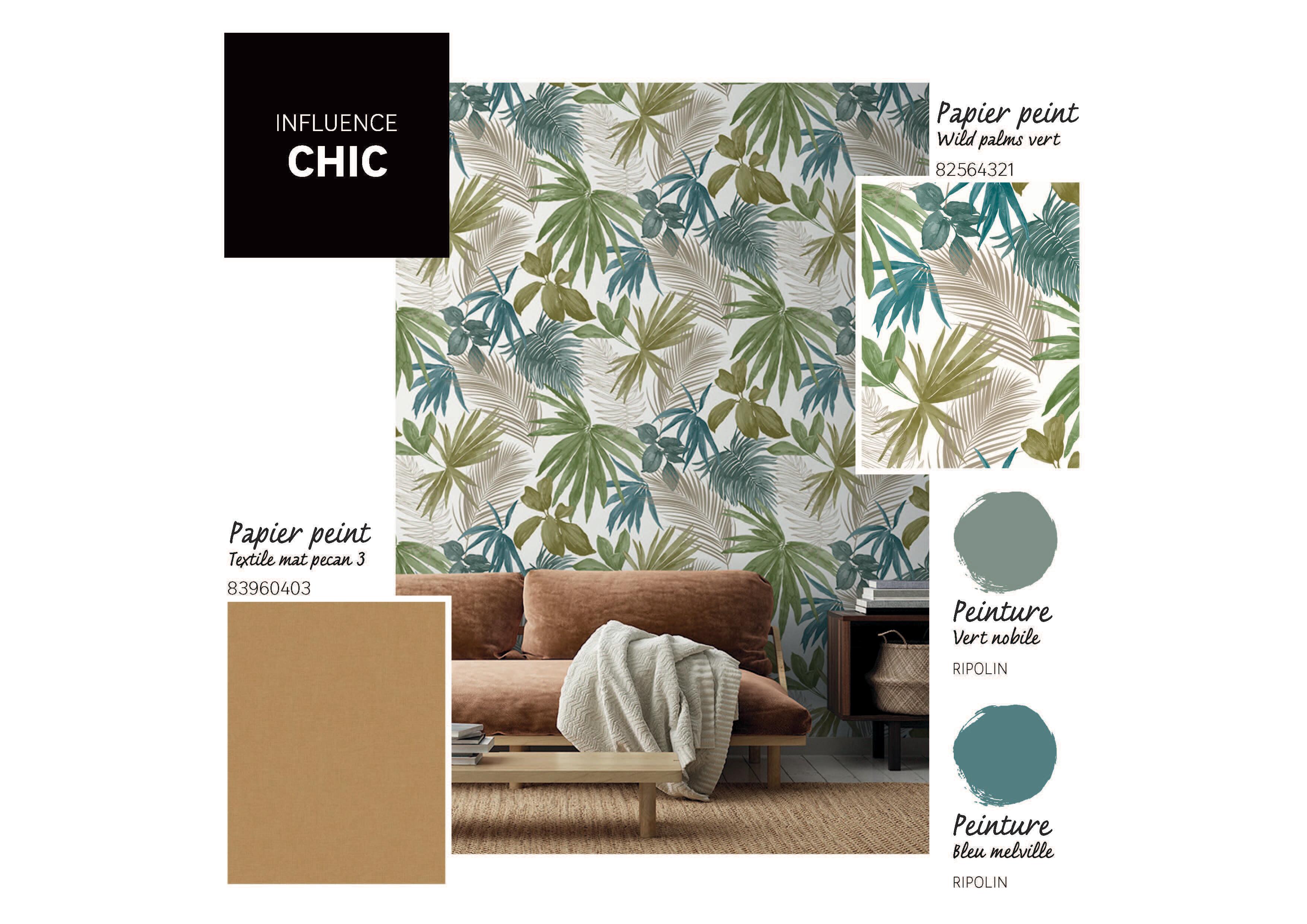 Papier peint intissé Feuille Wild palms vert - 2