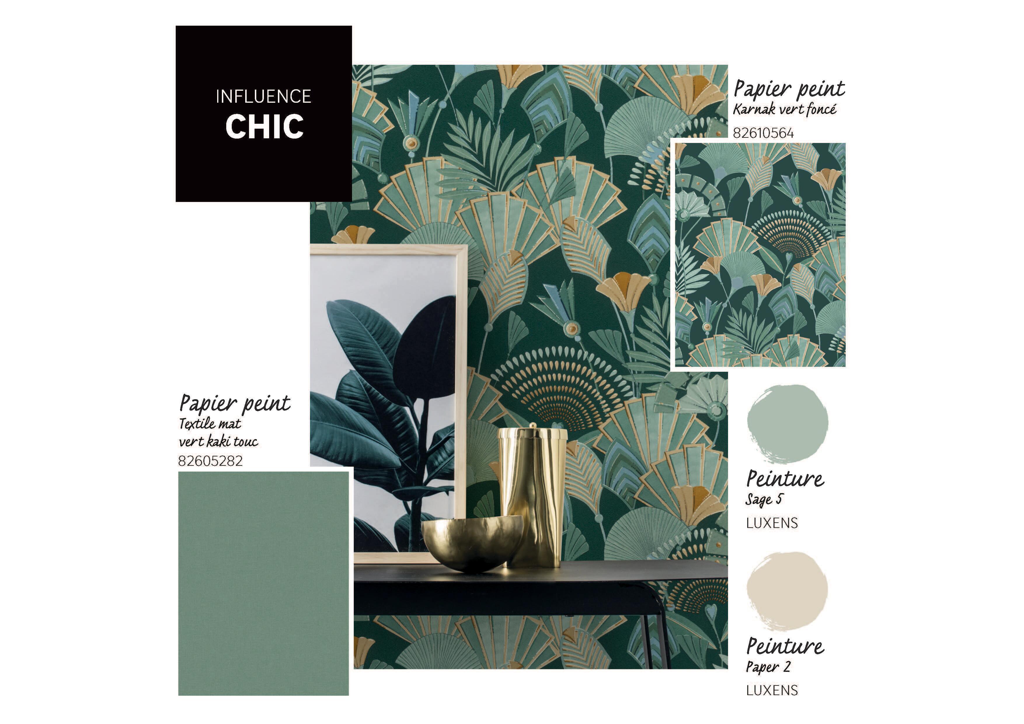 Papier peint intissé Sur intissé karnak vert céladon - 2