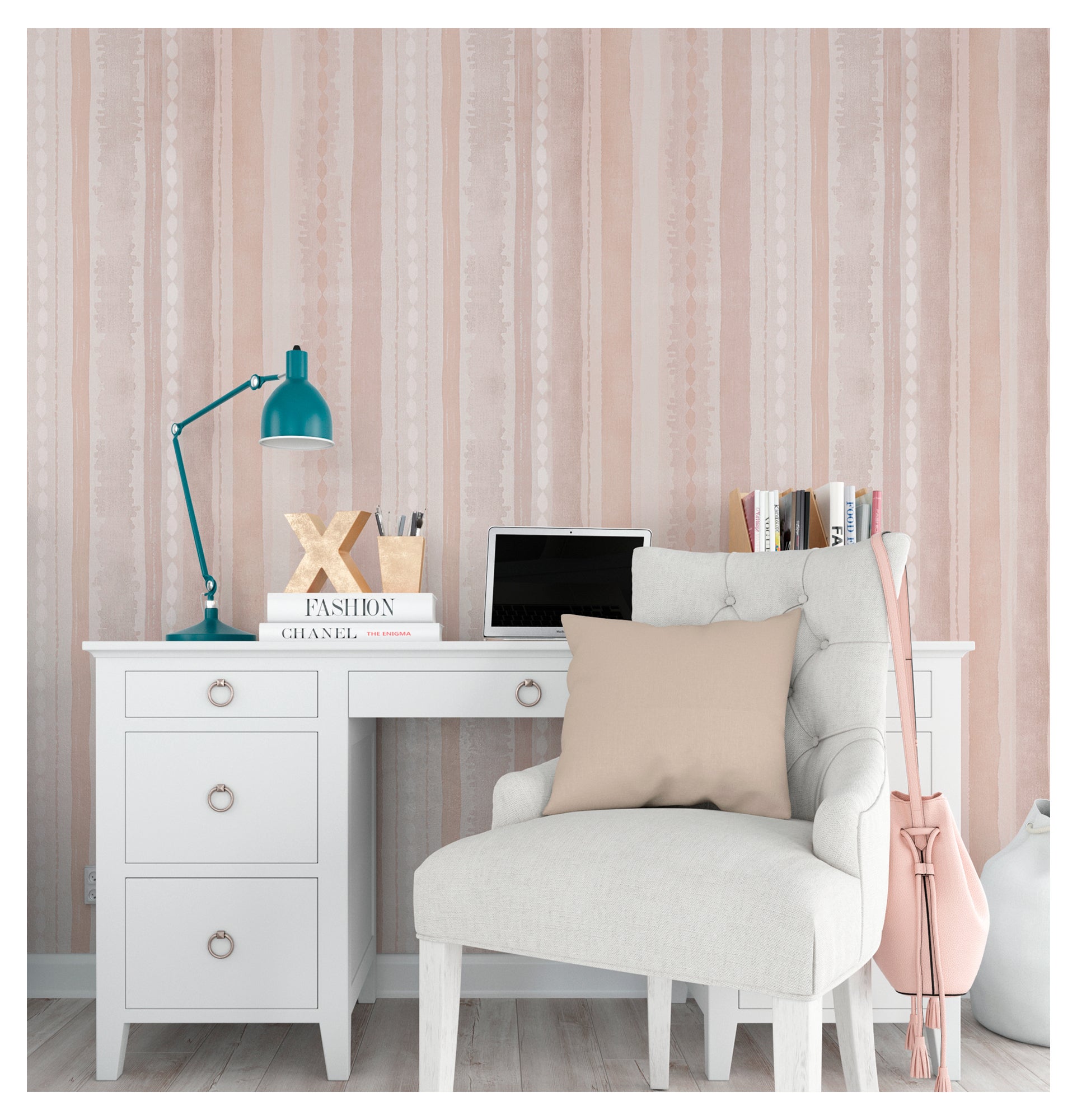 Papel pintado vinilo geométrico rayas 5857 beige