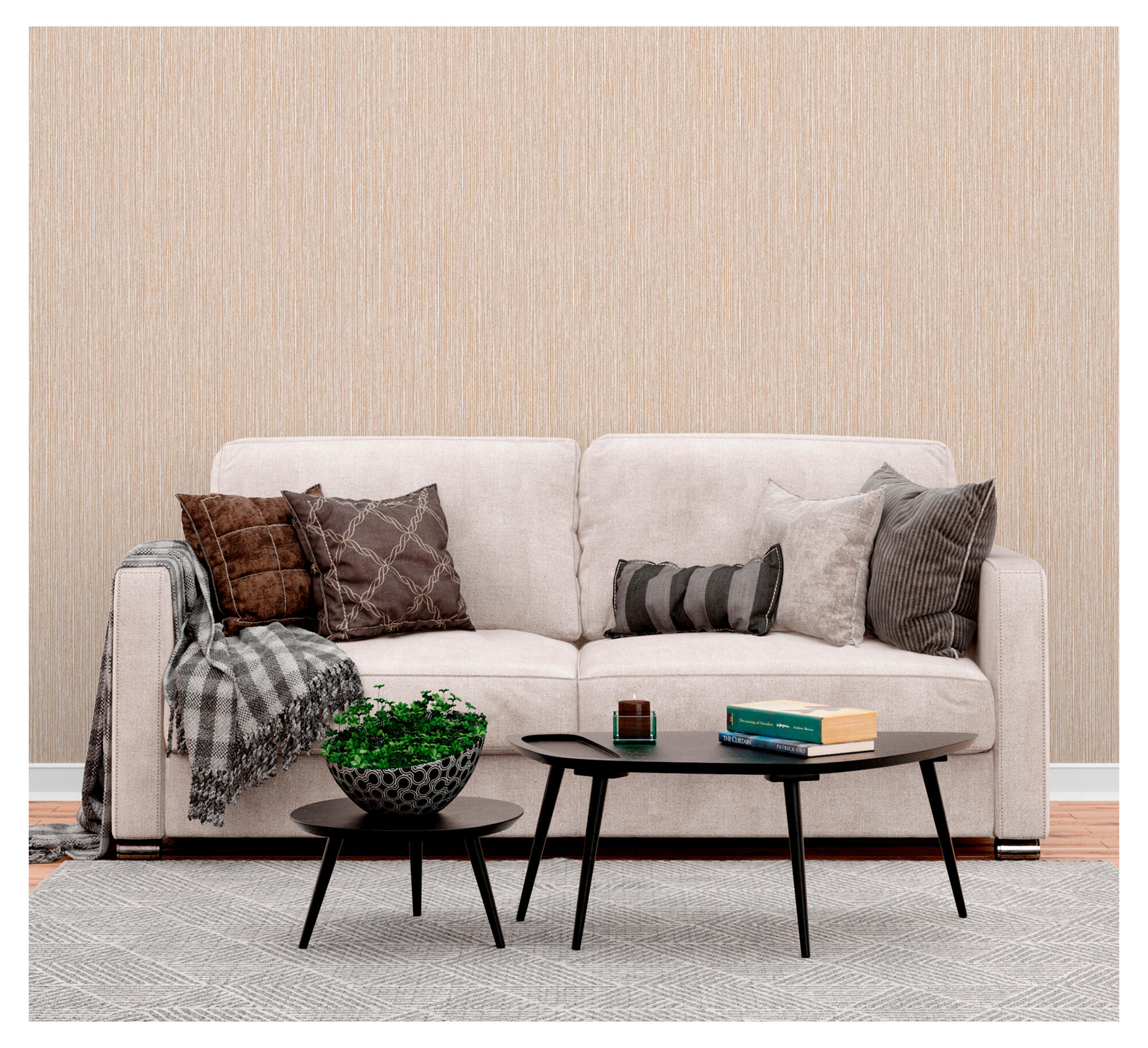 Papel pintado vinilo aplicación cola en pared liso liso 5850 marrón vinelus 52cmx10m lavable apto para cocinas o baños