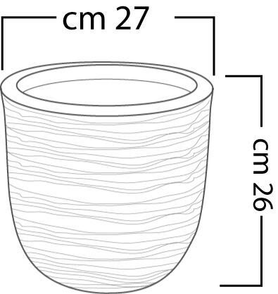 Vaso Rigato Shabby in polietilene beige H 26 x ø 27 cm - 4