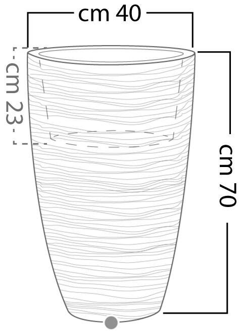 Vaso autoirrigante Shabby in polietilene beige H 70 x ø 40 cm - 3