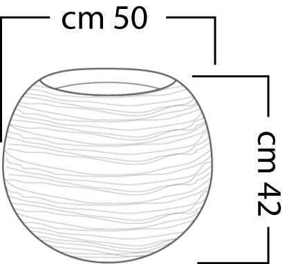 Coprivaso Rigata Shabby in polietilene beige H 42 x ø 50 cm - 2