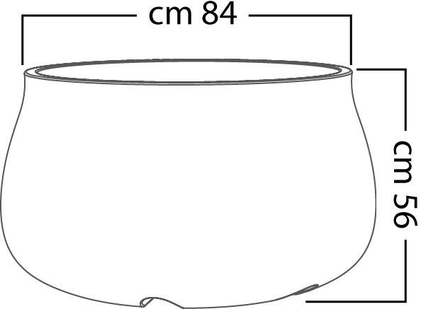 Vaso Urbano Acaya in polietilene bianco H 56 x ø 84 cm - 2