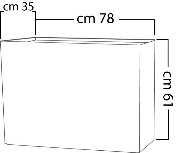 Fioriera Rigata Shabby in polietilene antracite H 61 x L 78 x P 35 cm - 3