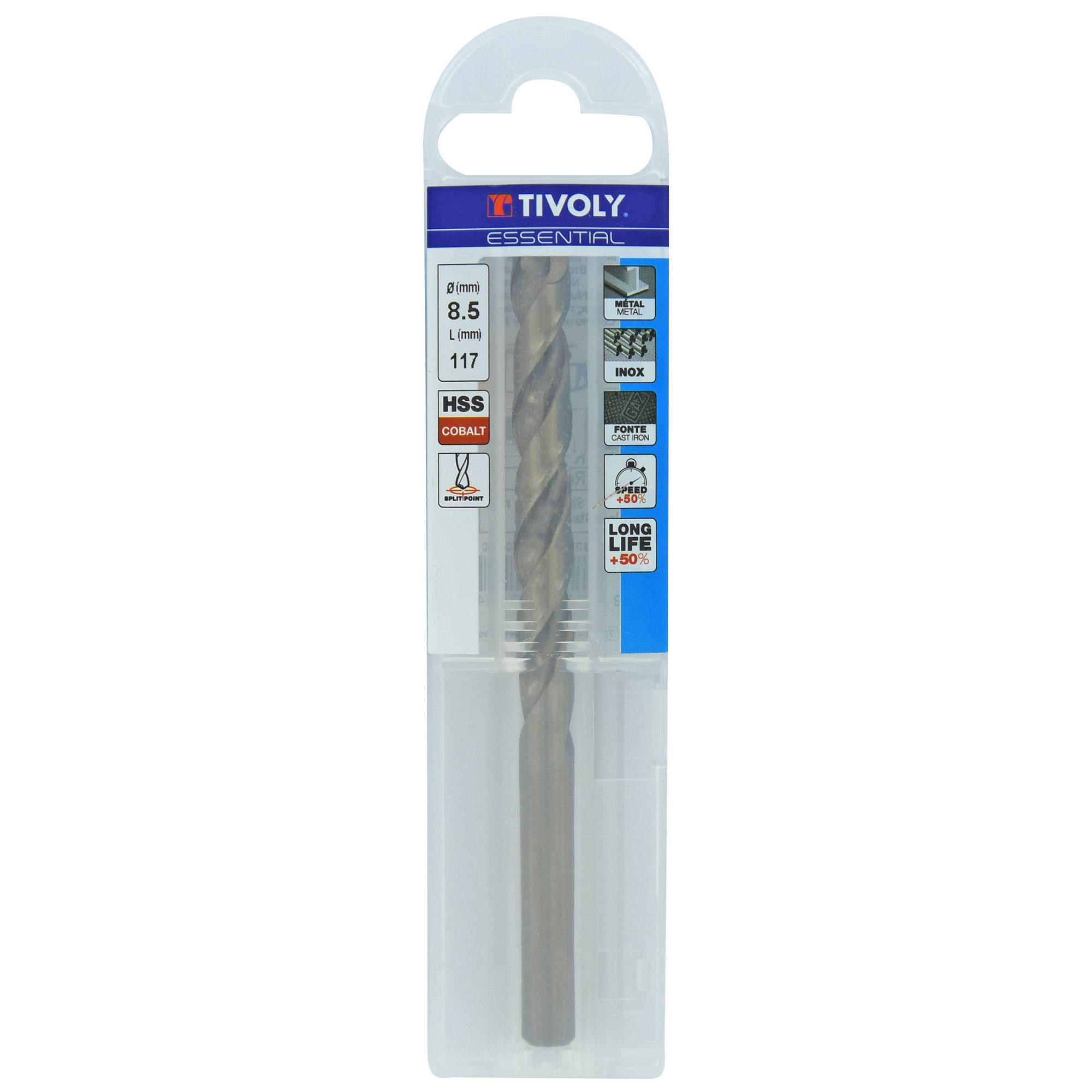 Foret métal HSS Cobalt 5% Diam.8,5 mm L.117 mm - TIVOLY - 4