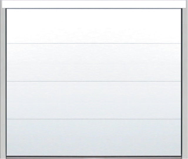 Porte de garage sectionnelle prémontée Motorisée sans rainure H.200 x l.240 Blanc 