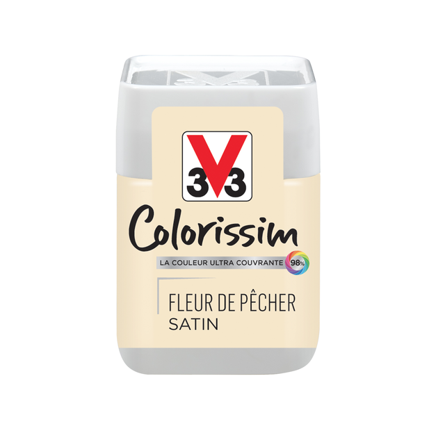 Peinture intérieure multi-supports testeur acrylique satin fleur de pêcher 75 ml - V33 COLORISSIM