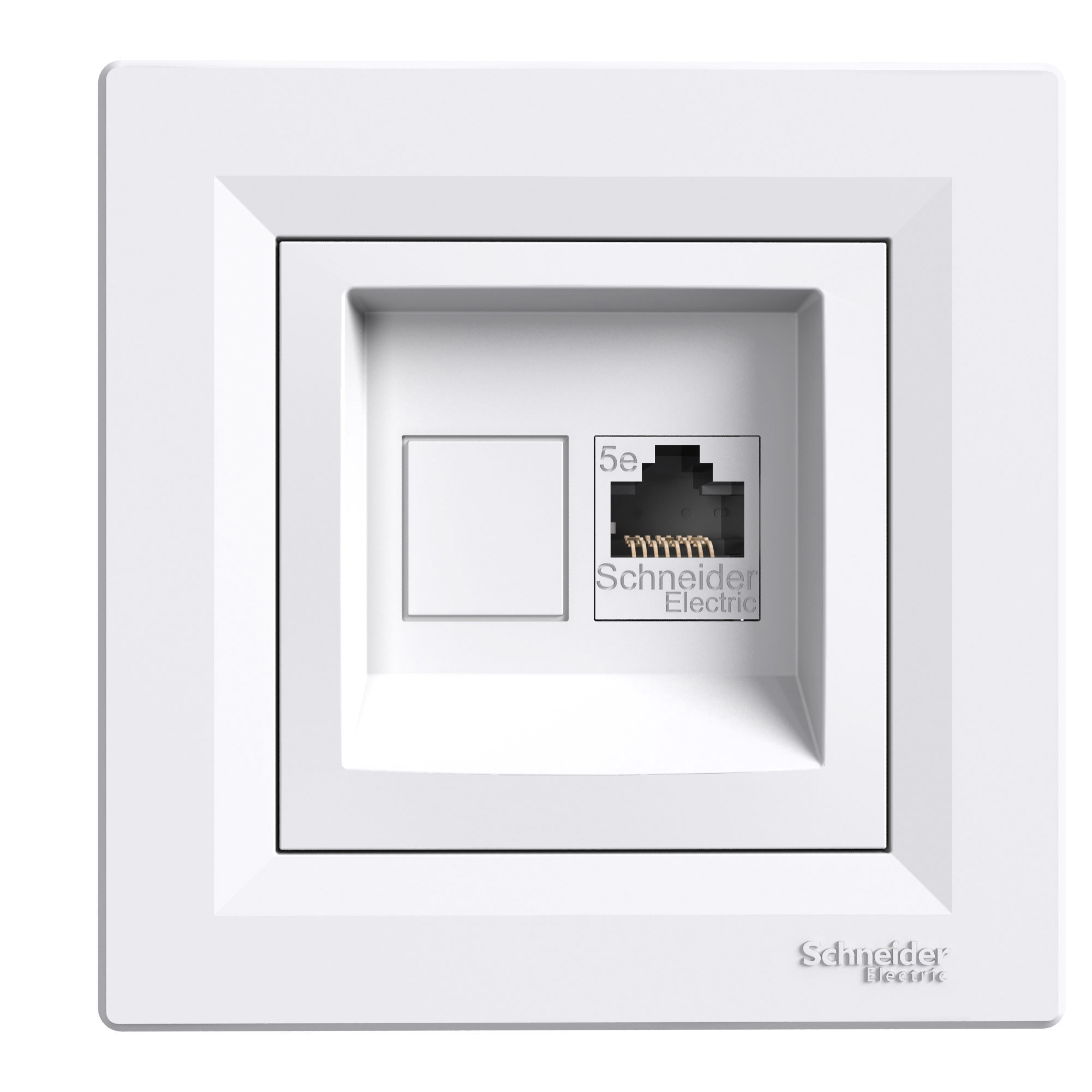 Asfora – Scatola ISDN Cat6 2 x RJ45, presa, completo, Schneider Electric, Bianco, nuovo