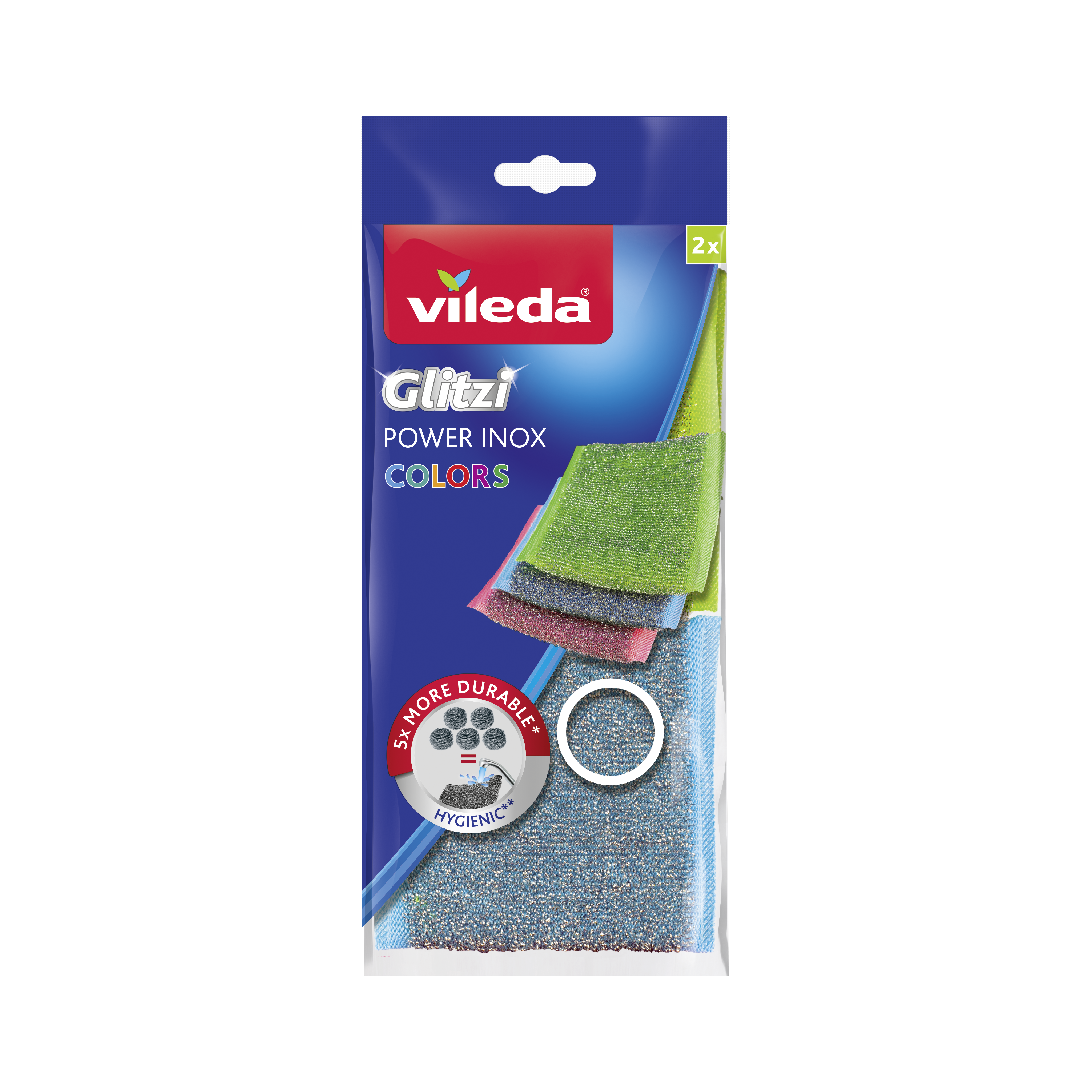 Estropajo power inox colors vileda