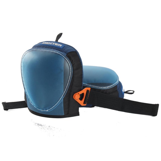 Ginocchiere DEXTER LRM1027 in poliestere regolabile blu e nero 2 pezzi