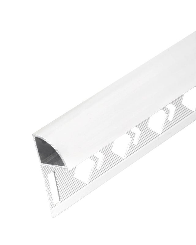 Profilé de finition carrelage 1/4 de rond fermé Ep.8 mm aluminium brillant gris L.2,50 m