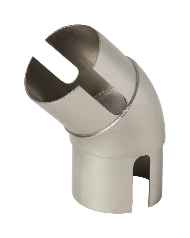 Platine coudée acier brossé Diam.45 mm