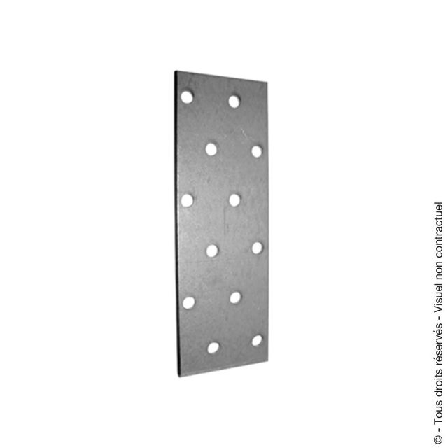 Plaque perforée zinc galvanisé Longueur 80 mm Largeur 40 mm