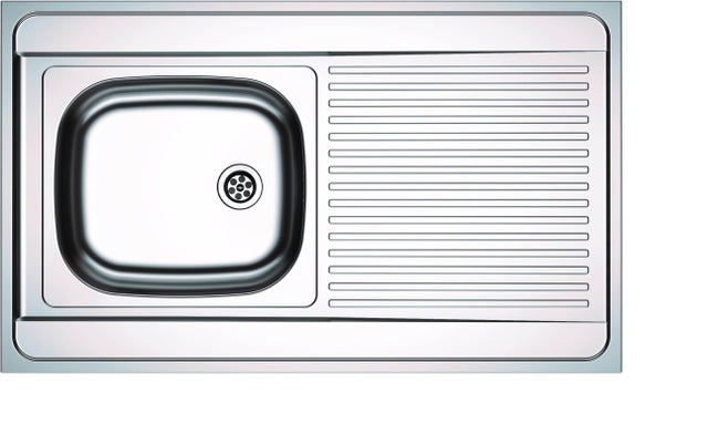 Evier à poser en inox 1 bac + égouttoir 100 x 60 cm - Man FRANKE