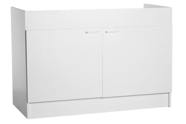 Meuble bas sous évier blanc 2 portes Larg.80 cm