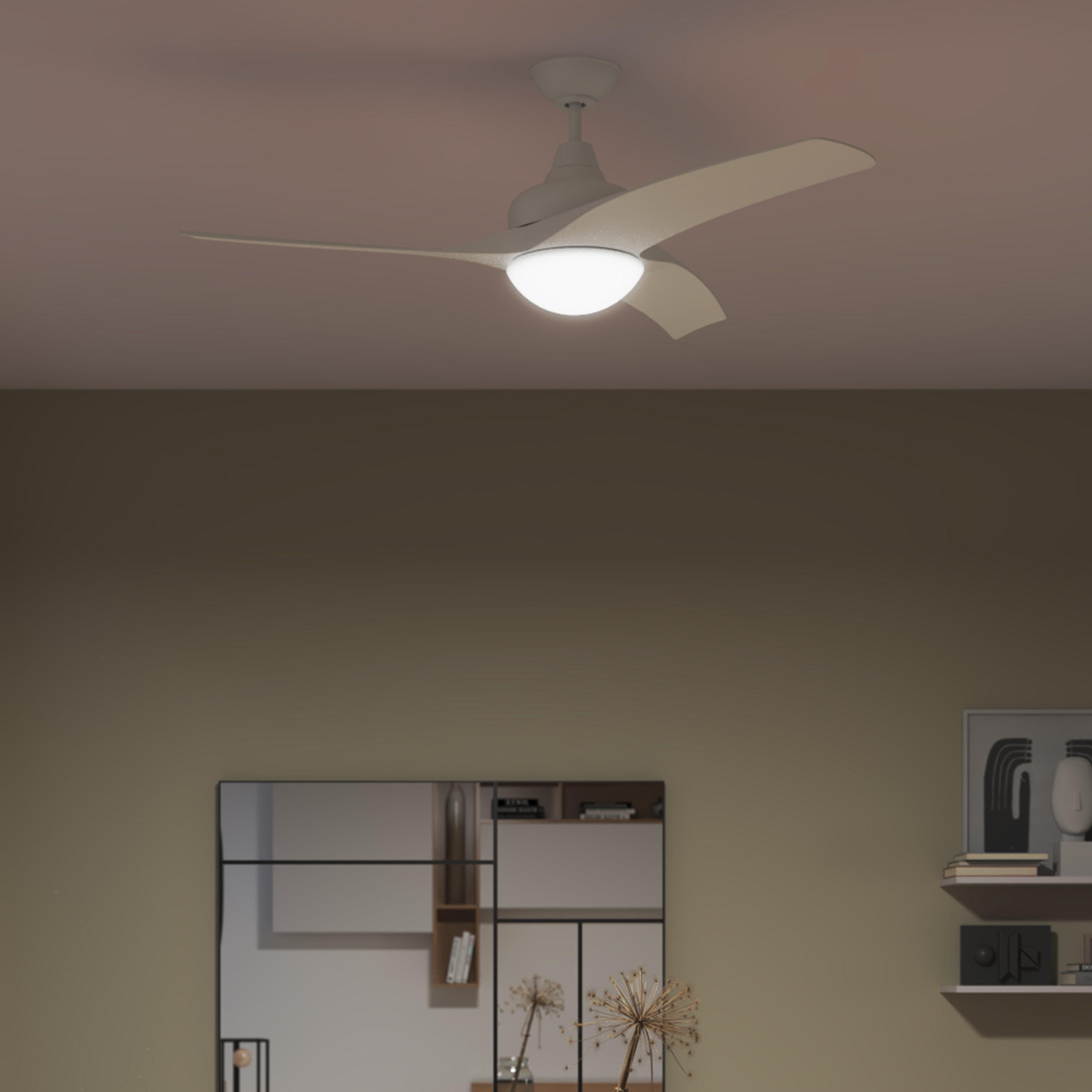 Ventilador de techo con luz E27 AC con mando INSPIRE Tokyo blanco ø132 cm - 3