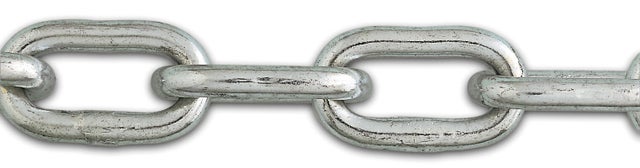 Chaîne soudée en acier zingué maillon court Diam.6 mm au mètre