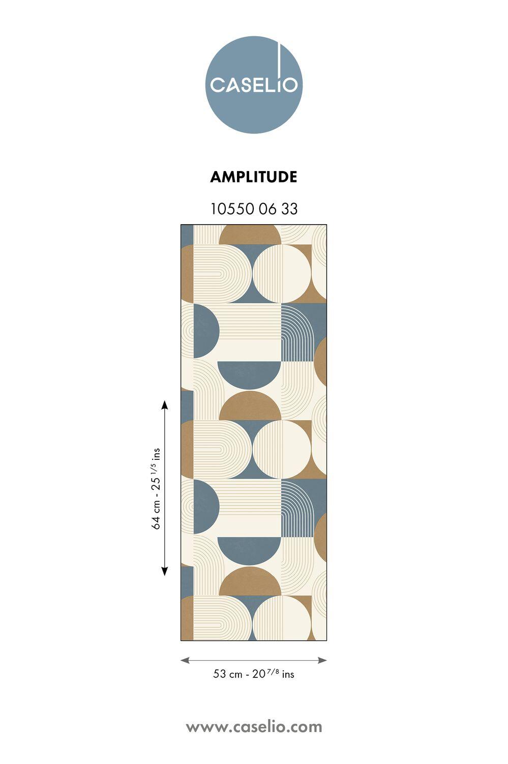 Papier peint intissé Graphic amplitude bleu et camel - 3