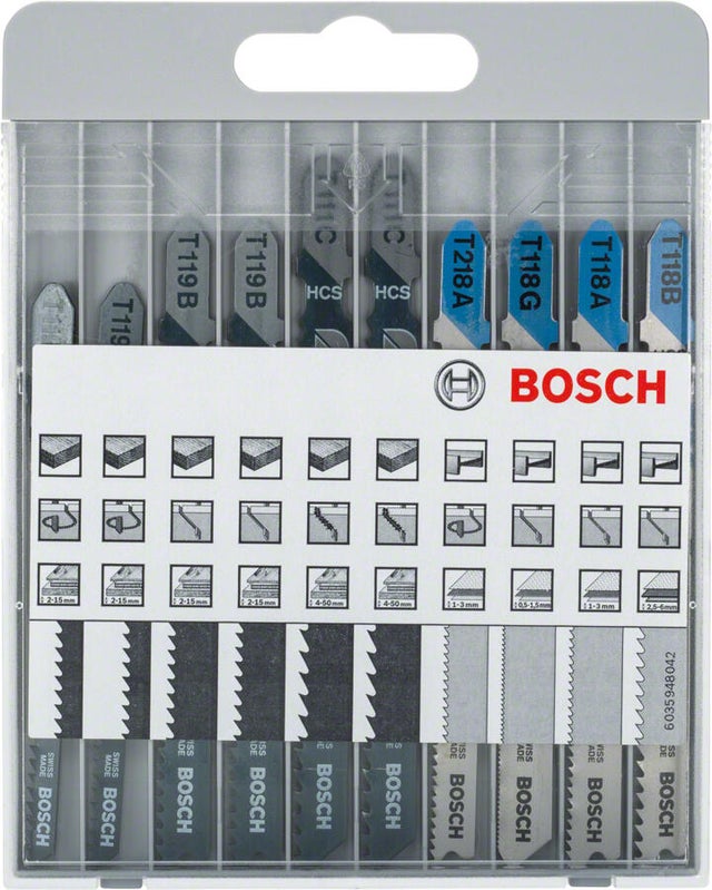 Set de 10 Lames de scie sauteuse X-Pro bois et métal - 2607010630 BOSCH