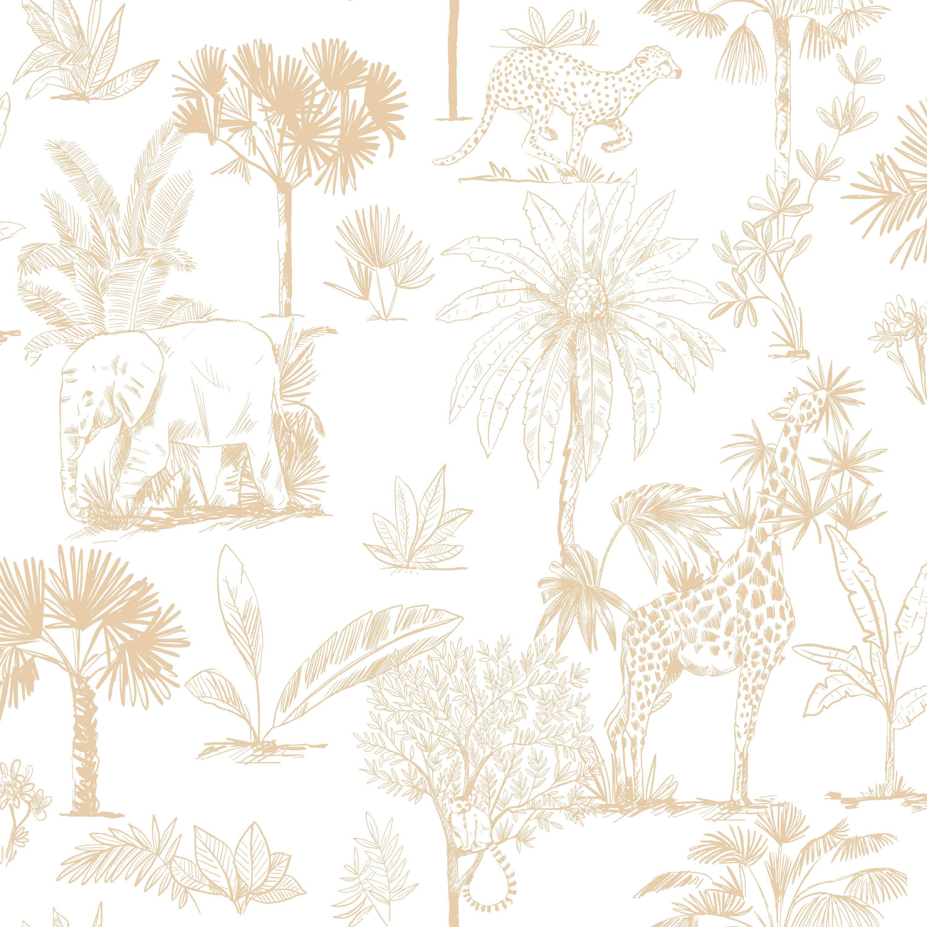 Papier peint intissé Petits monde balade beige - 2
