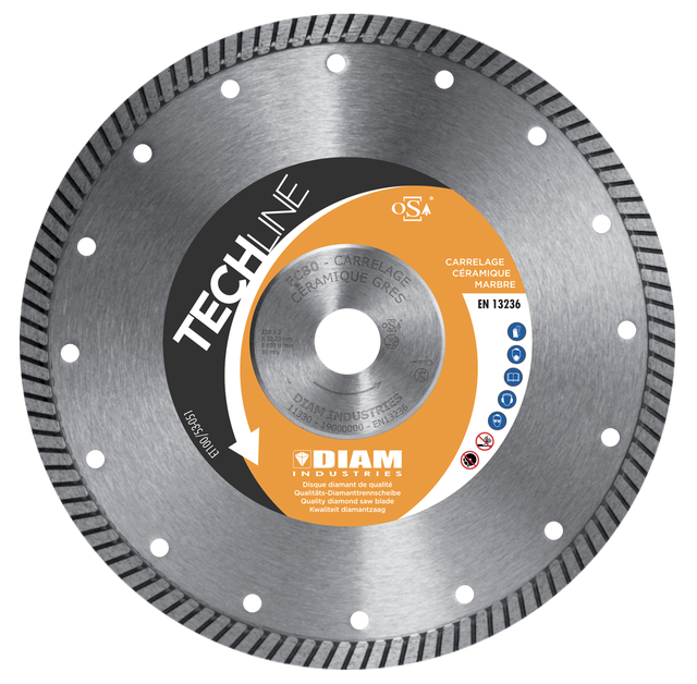 Disque diamant pour Carrelage - Céramique - Grés Cérame - Faience Diam.115 mm - DIAM INDUSTRIES