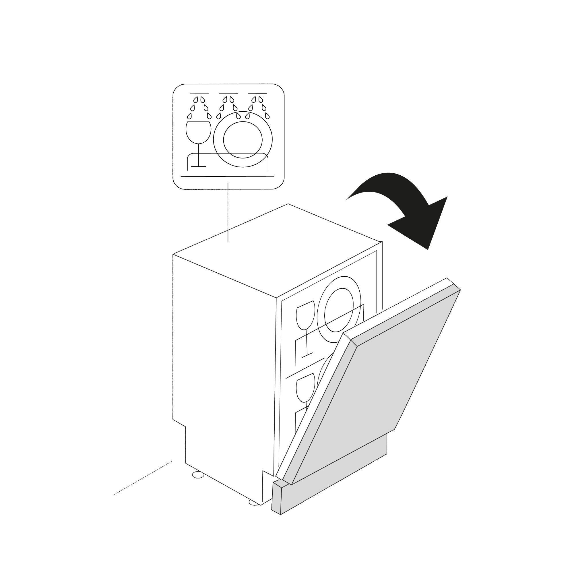 Kit porta para máquina lavar louça Delinia Tokyo 60X77 cm branco brilho - 6