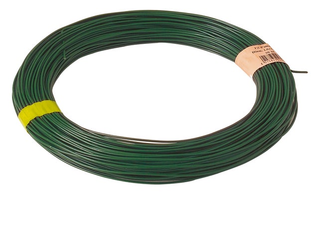 Fil d'attache vert galva revêtu plastique Diam.1/1,5 mm Long.50 m