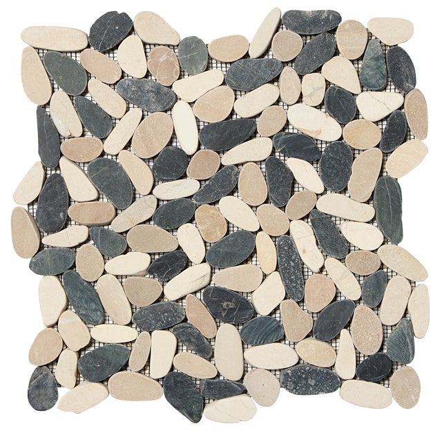Galets beige/noir/blanc l.30 x L.30 cm