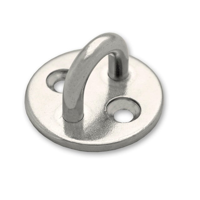 Platines rondes à oeil acier inoxydable fil diam.5 mm platine 33 mm