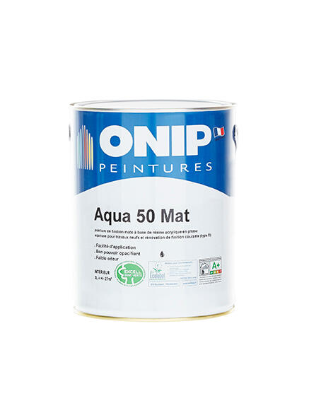 Peinture intérieure murs et plafonds acrylique mat 3 L Aqua50 - ONIP