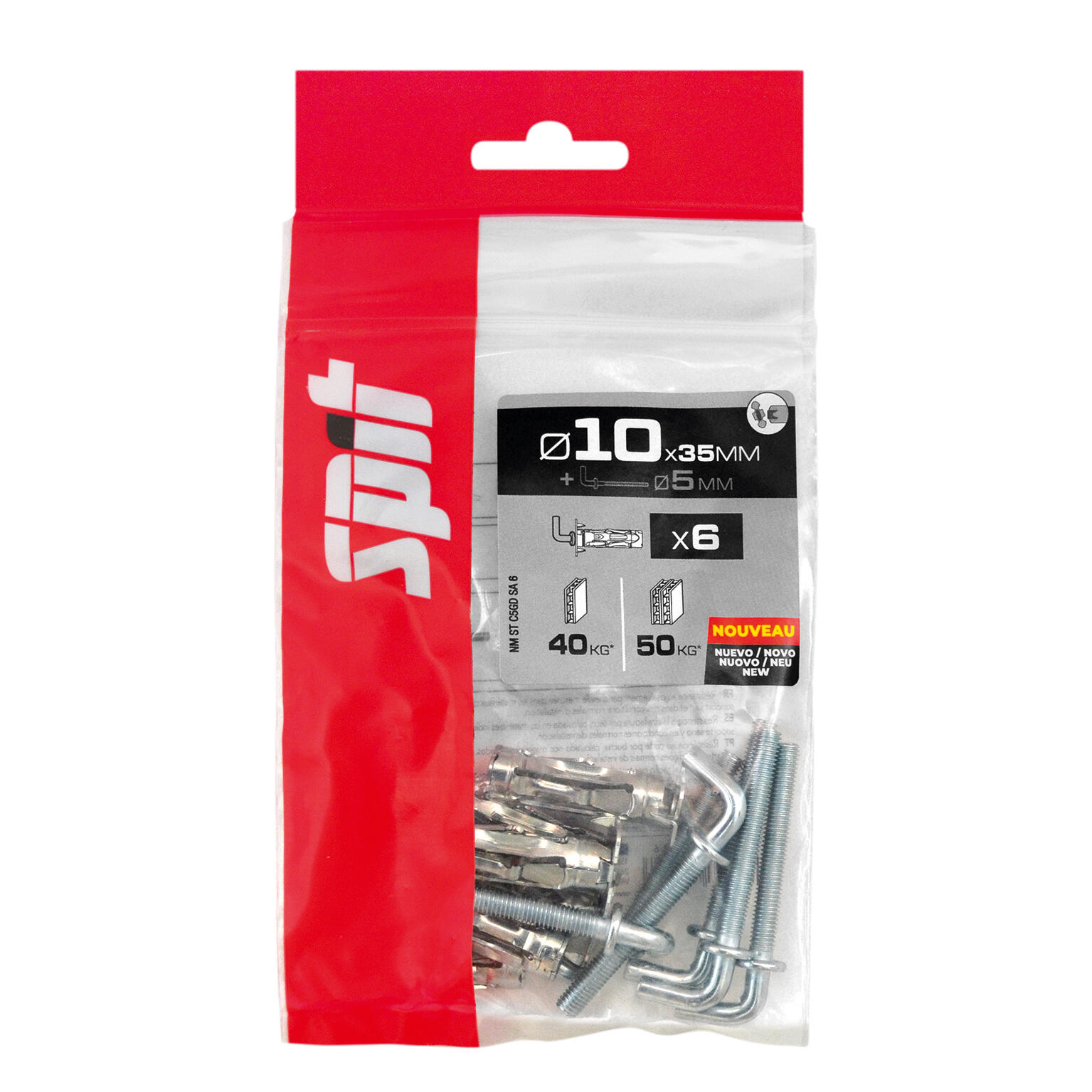Cheville à expansion pour matériaux creux Diam.10 mm x 35 mm - SPIT Stellix (lot de 6) - 3