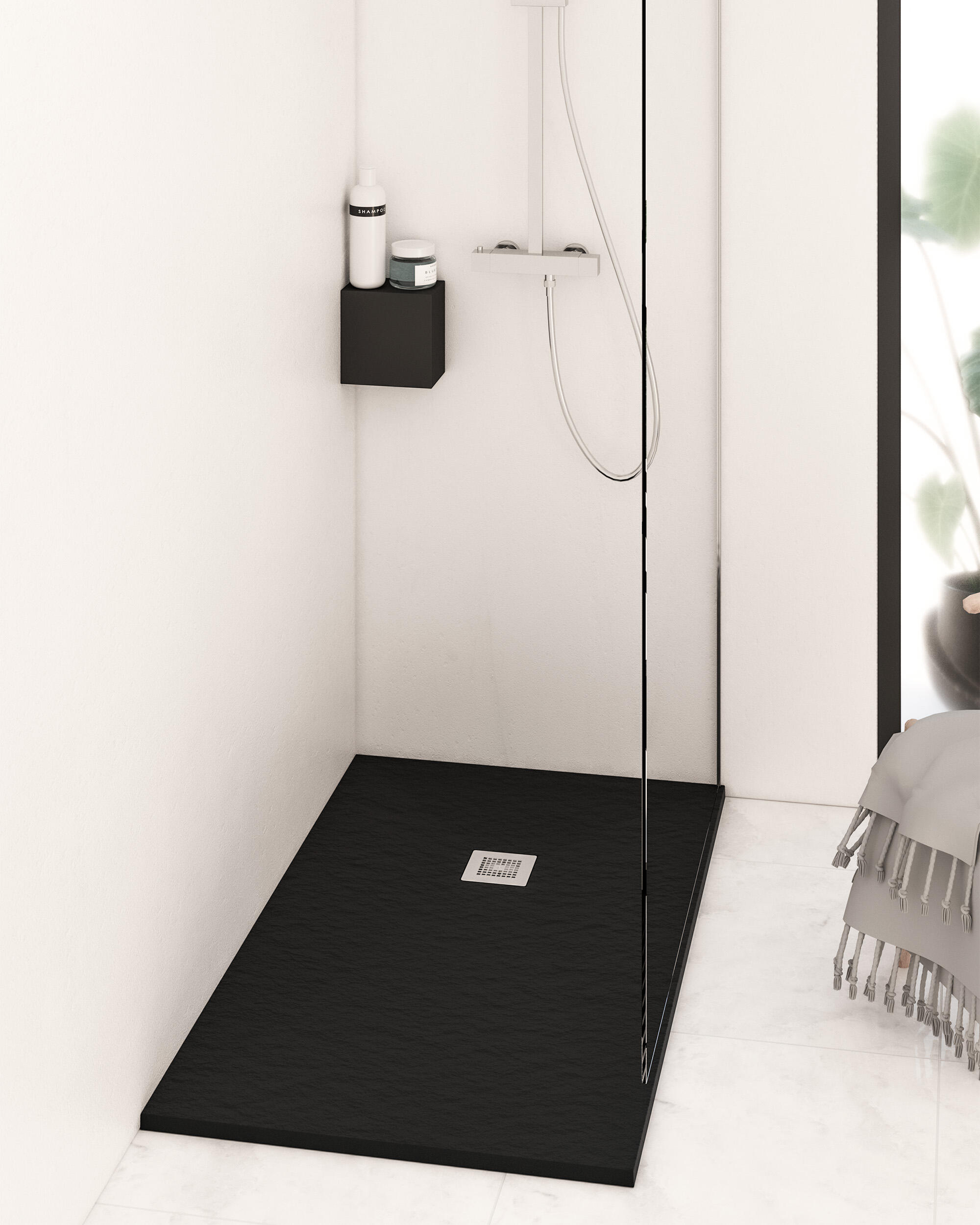 Plato de ducha greenpact 70x70 cm negro
