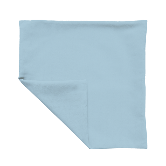 Funda de cojín cuadrada Pharell algodón poliéster liso azul fjord doble cara overlock y cosido con cremallera INSPIRE 45 x 45 cm