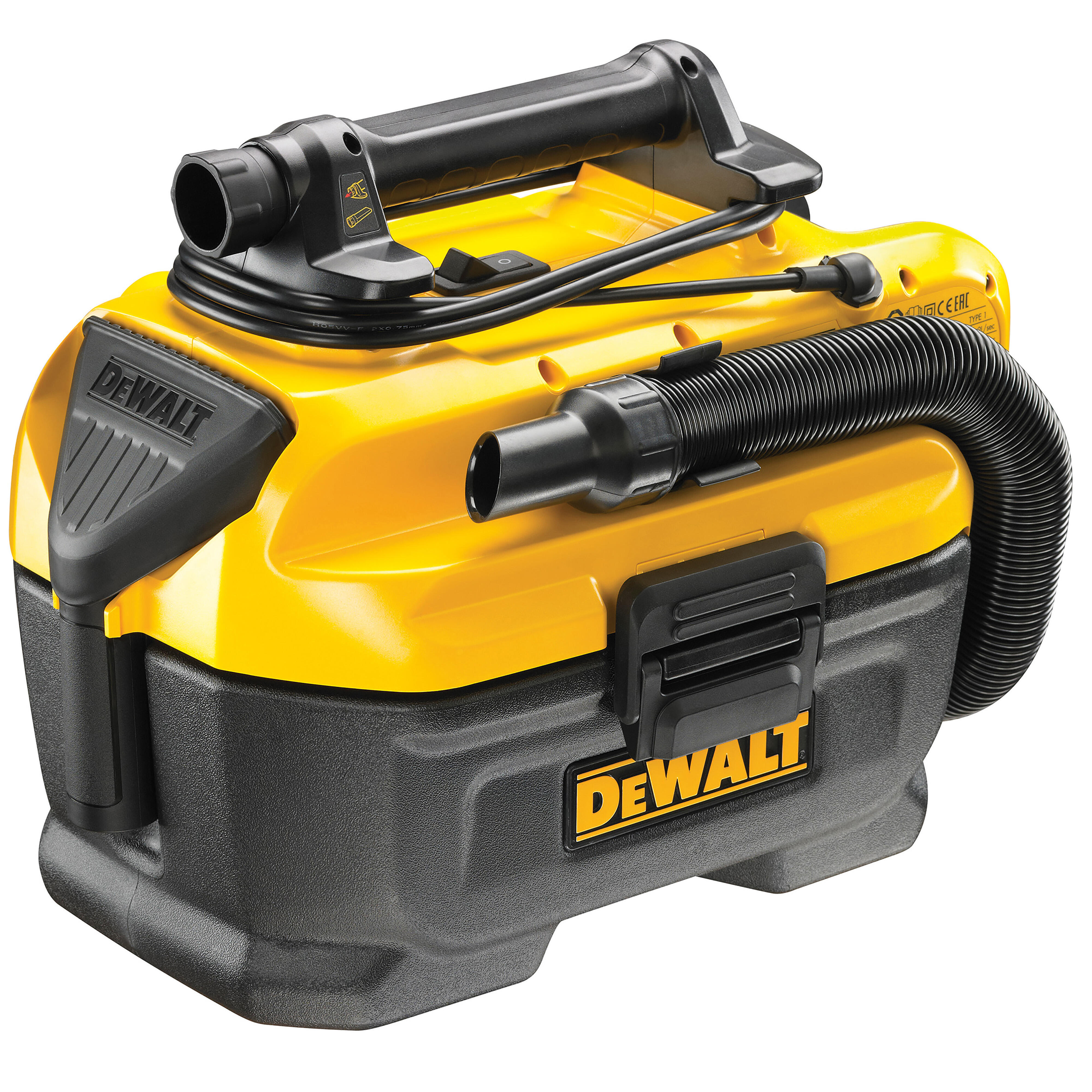 DeWALT DCV584L-QW Corps d'aspirateur polyvalent / de chantier sans fil Li-ion 14,4 / 18 / 54 V - 300 W - Alimentation secteur et batterie - Fonction soufflerie