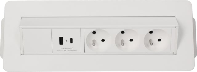 Multiprise pivotante 3 prises Blanc  - ARLUX